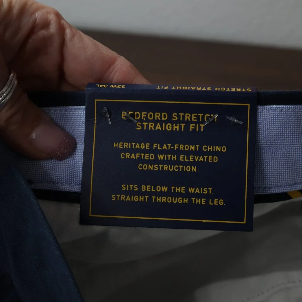 Polo Ralph Lauren Bedford Chino Pants Mens 32x34 Blue Straight Stretch $125 NWD